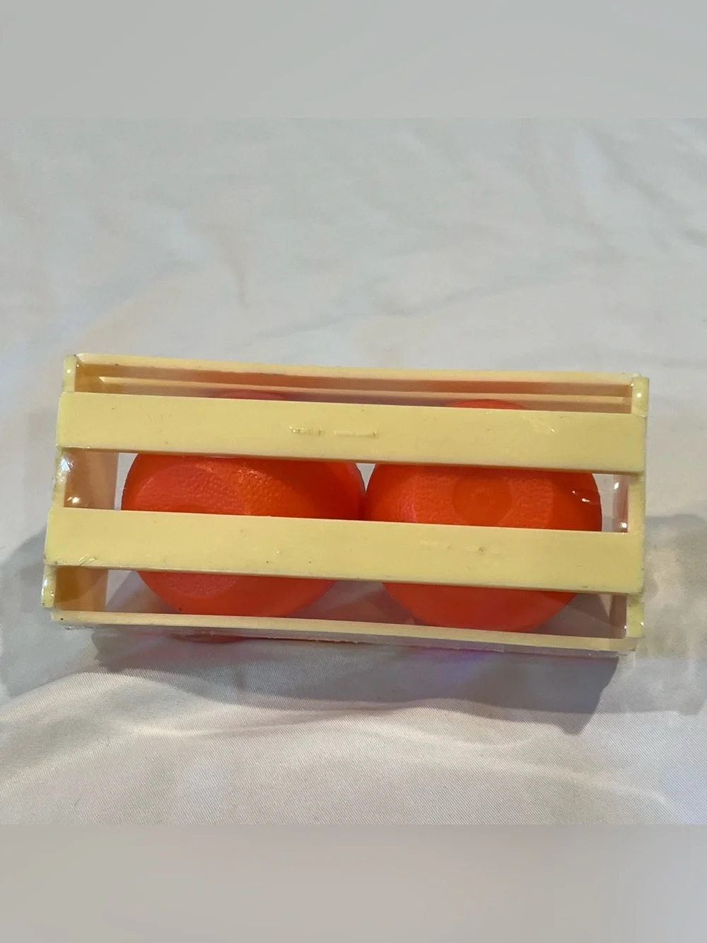 Vintage Orange Salt & Pepper Shakers in Crate Retro Kitchen Decor